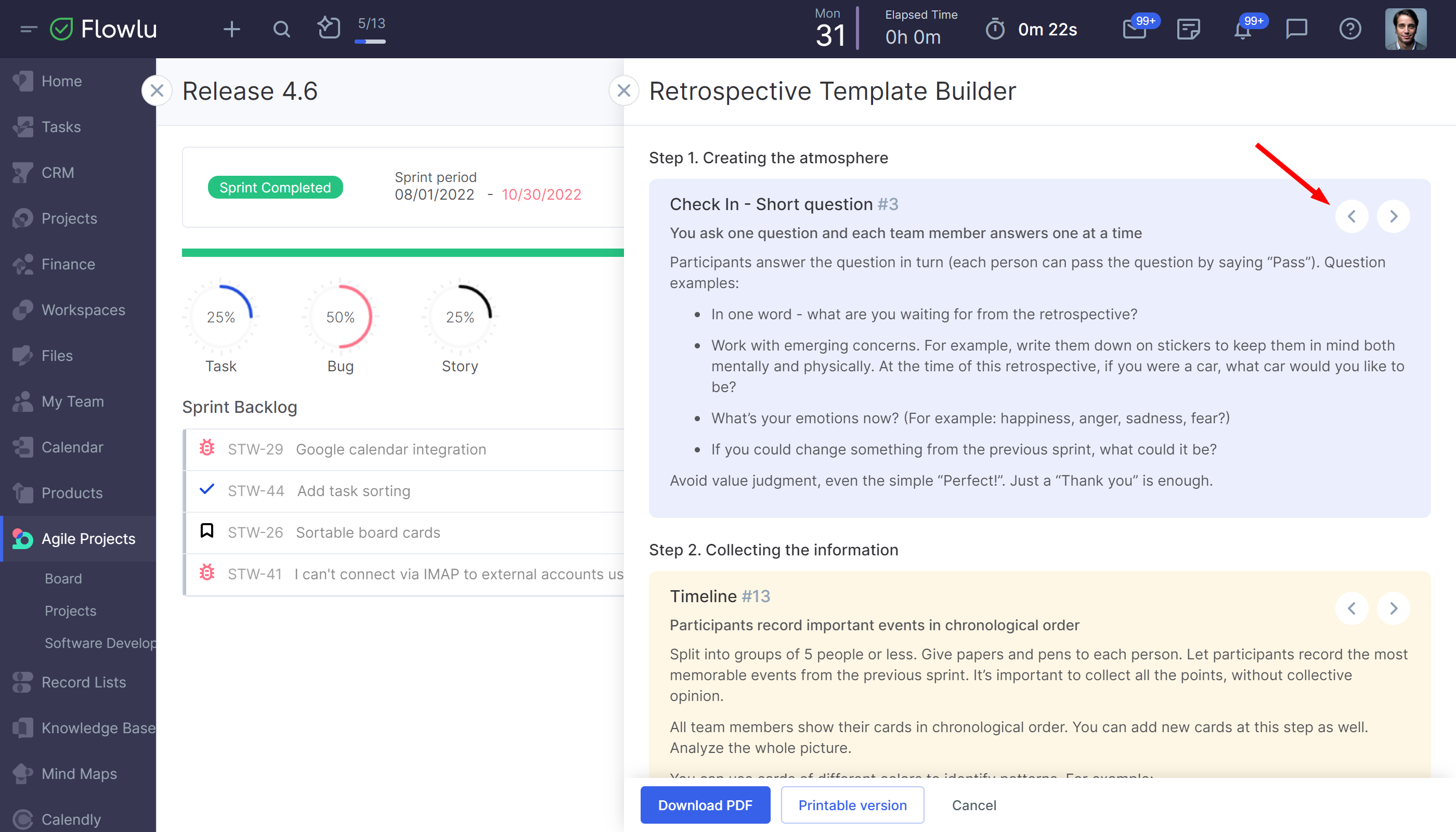 Retrospective Template Builder