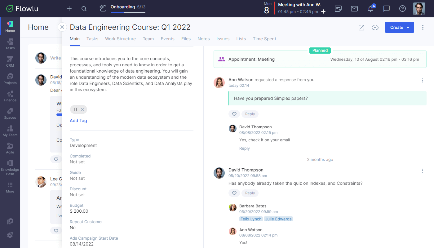 Flowlu Client Management