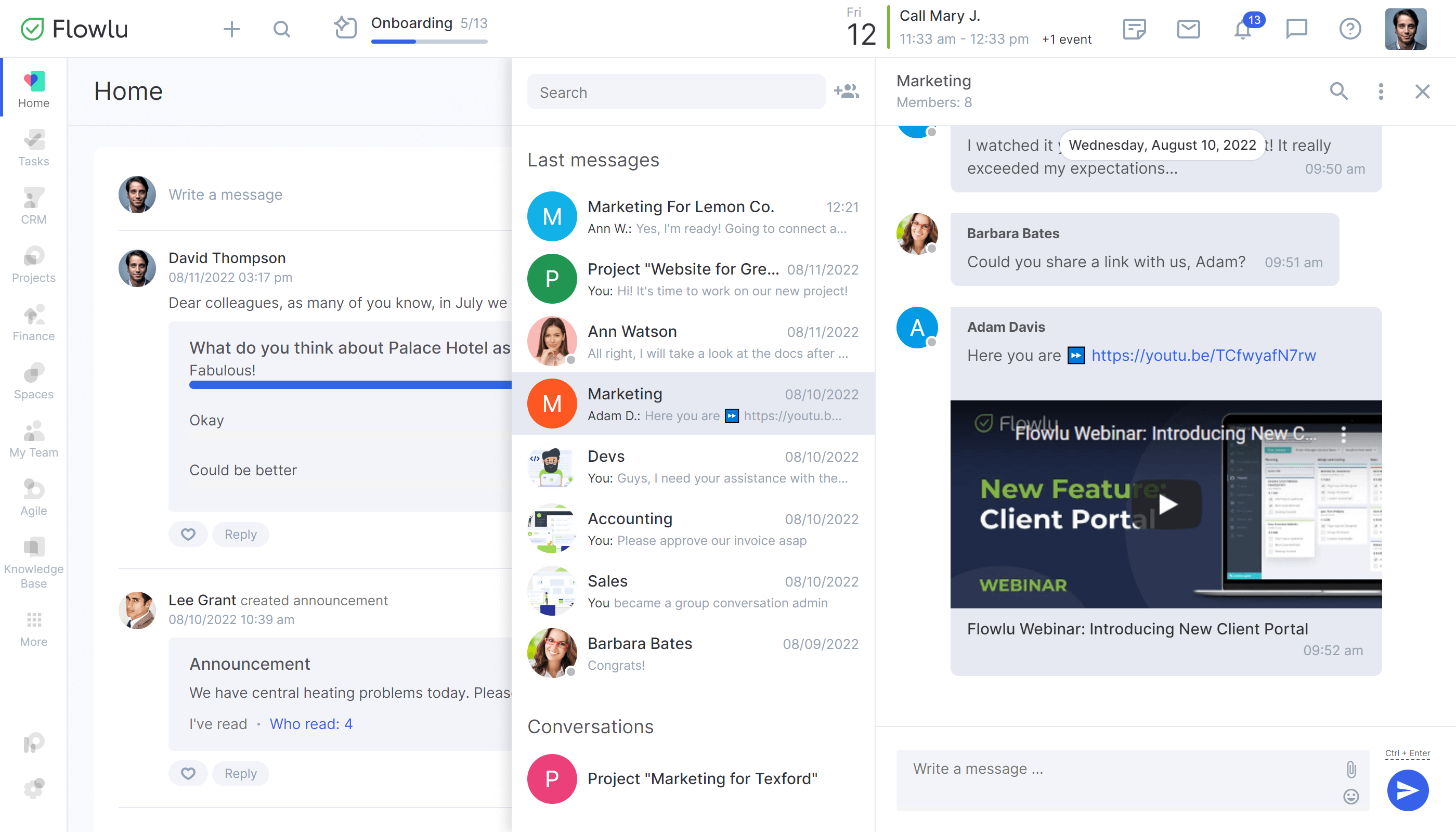 Built-In Team Messenger