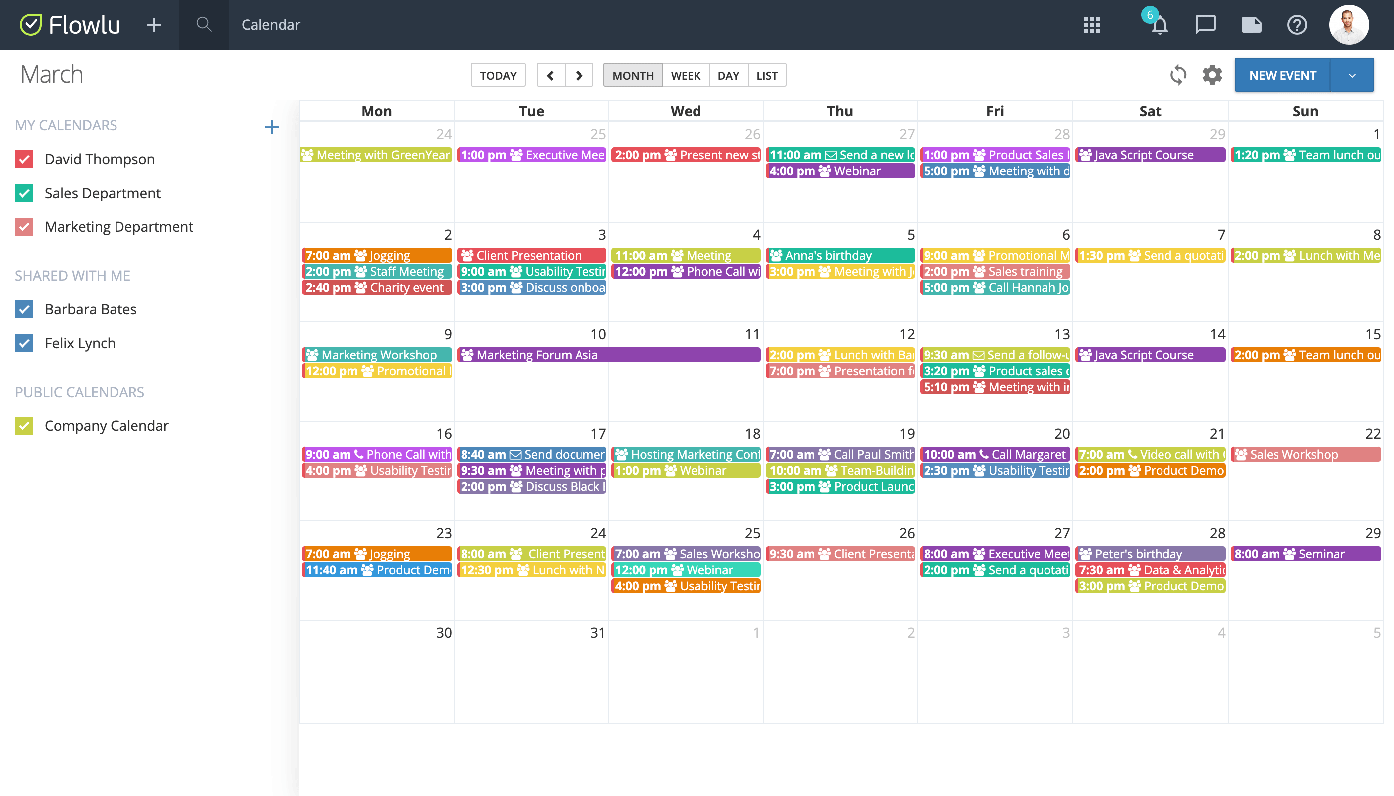 Flowlu Calendar