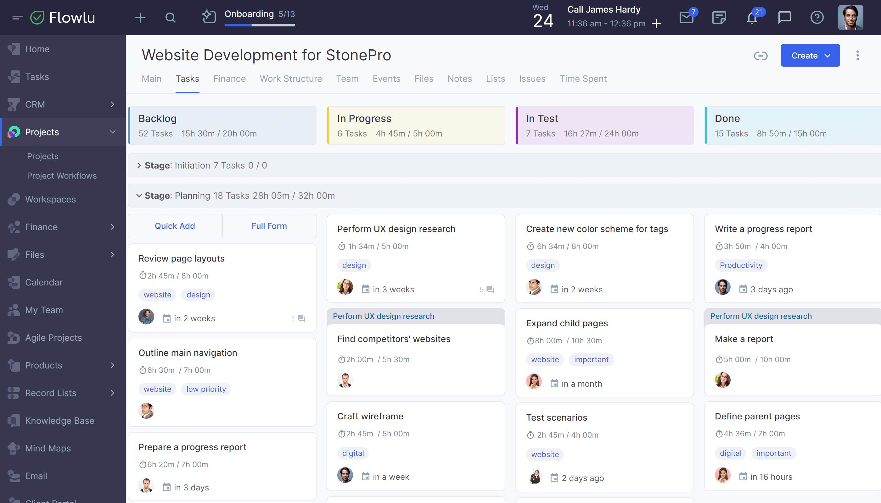 Flowlu Custom Task Statuses
