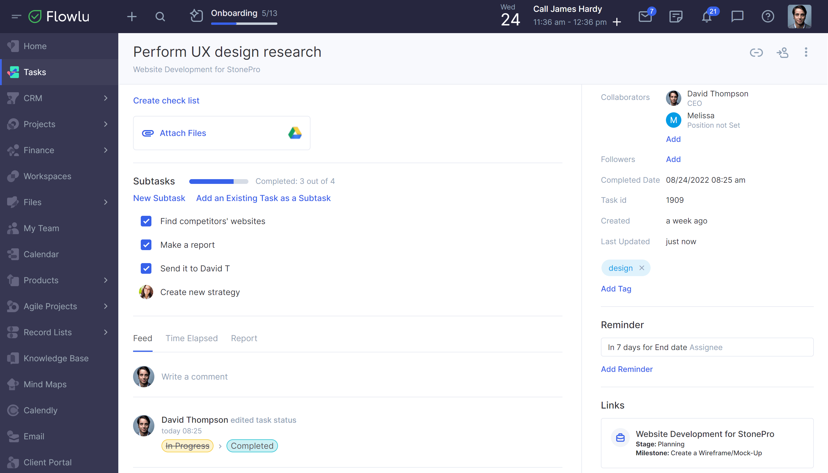 Flowlu Subtasks