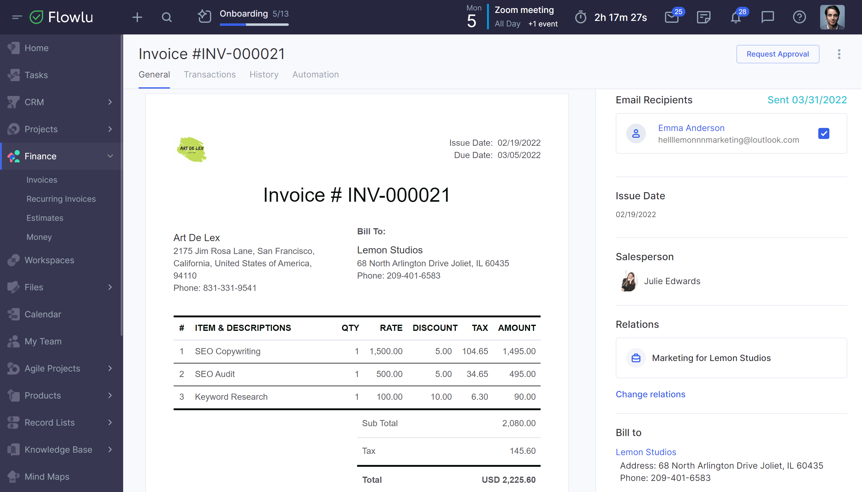Invoicing and Estimating