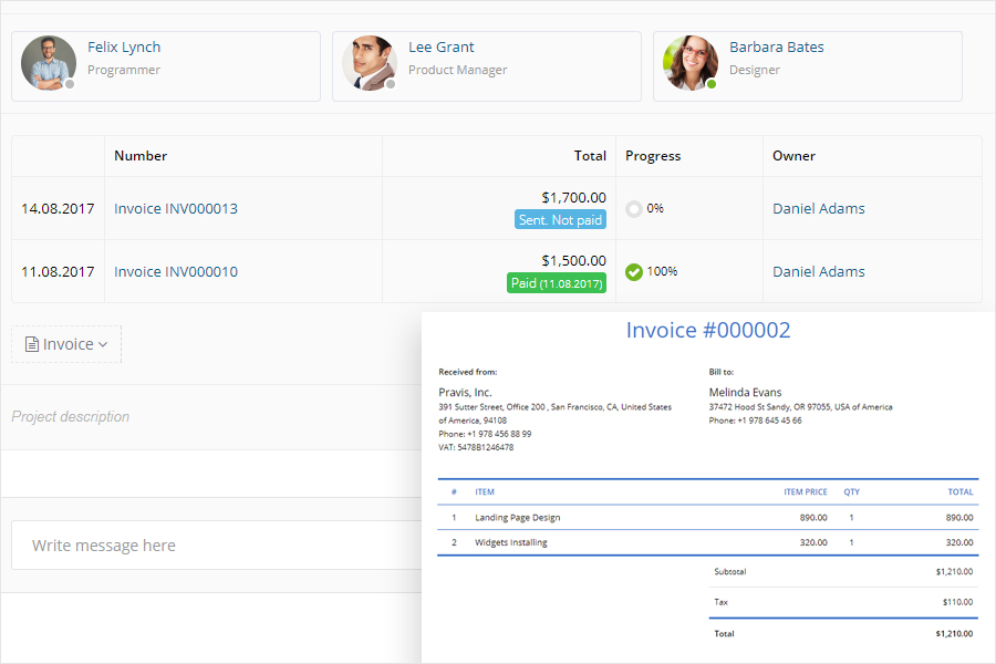 Flowlu free project management timeline software