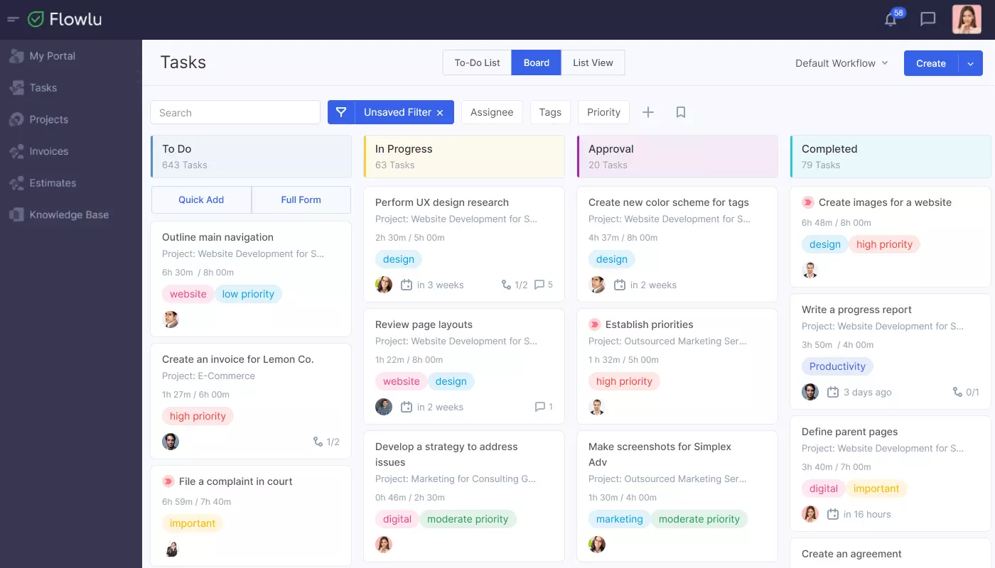 Flowlu - External View For Tasks