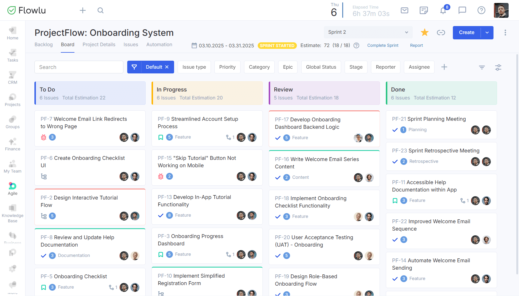 Flowlu - CRM inteligente y software de gestión de proyectos para empresas de TI