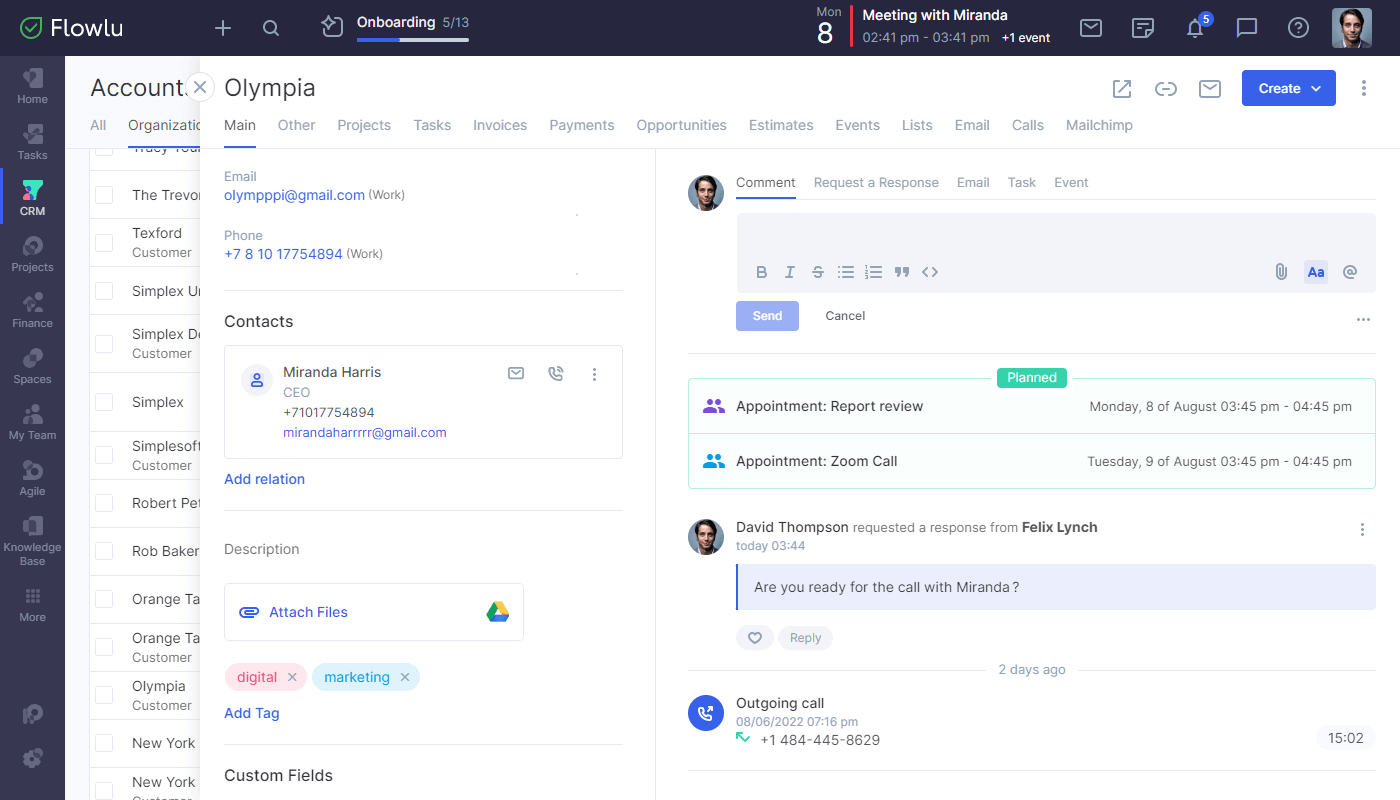 Flowlu - CRM com Integração de Email