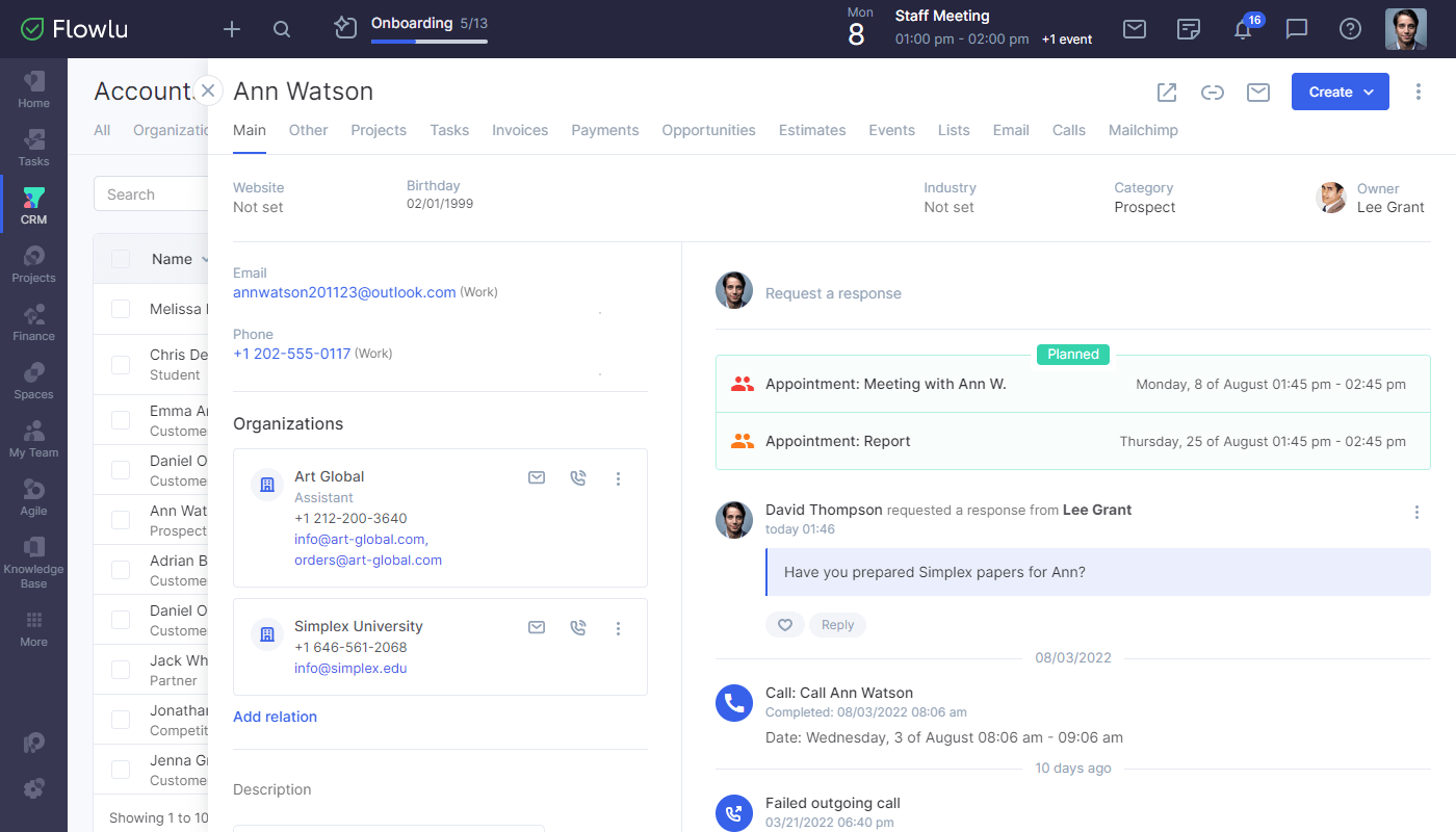 Flowlu - Gestão da Relação com o Cliente