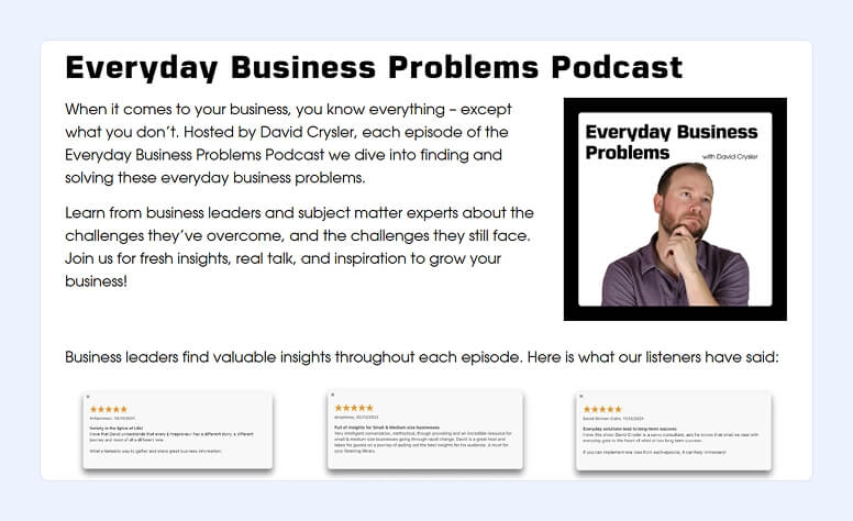 Página inicial del podcast Everyday Business Problems