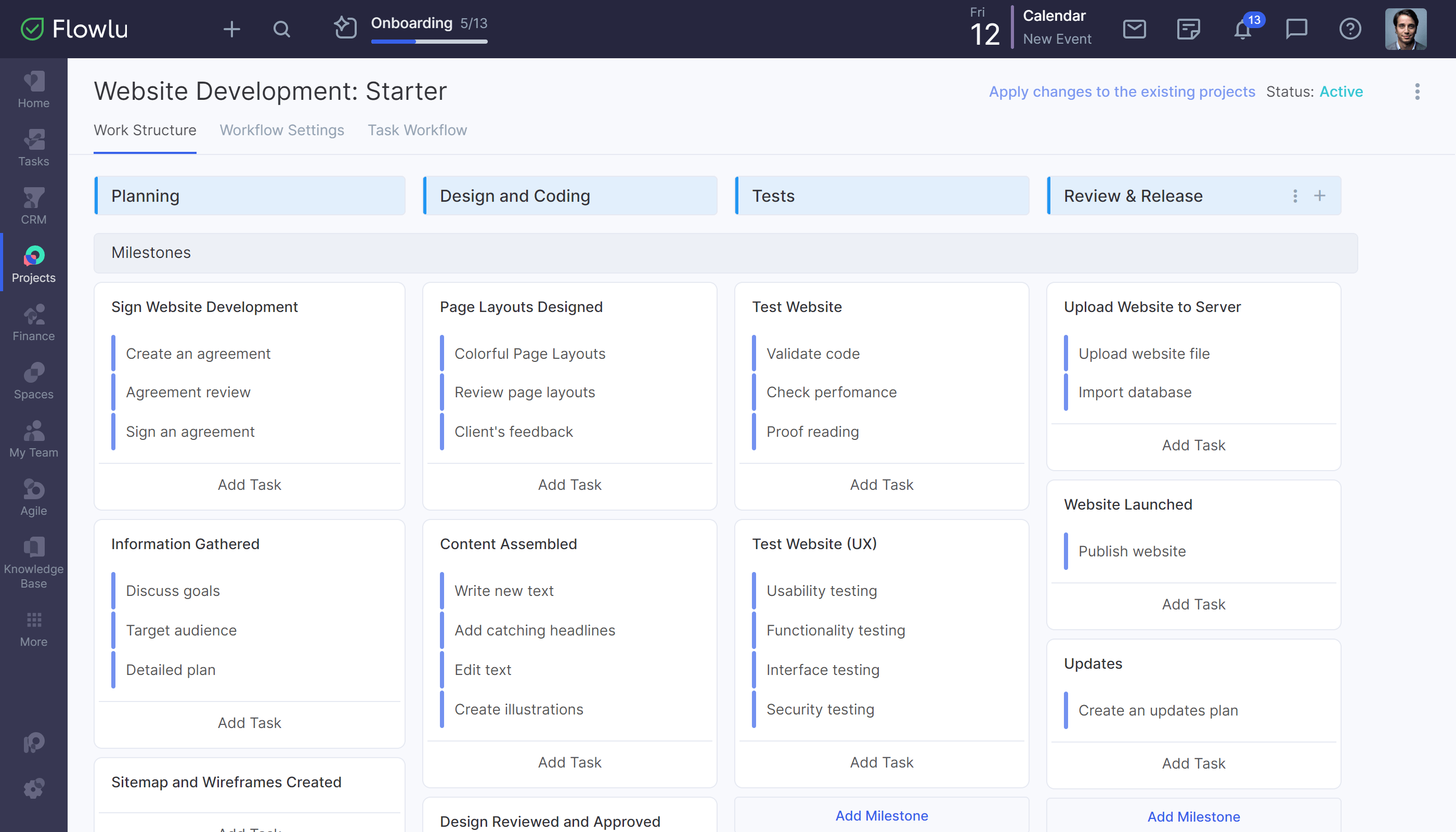 Flowlu - Cree sus propios flujos de trabajo de proyectos