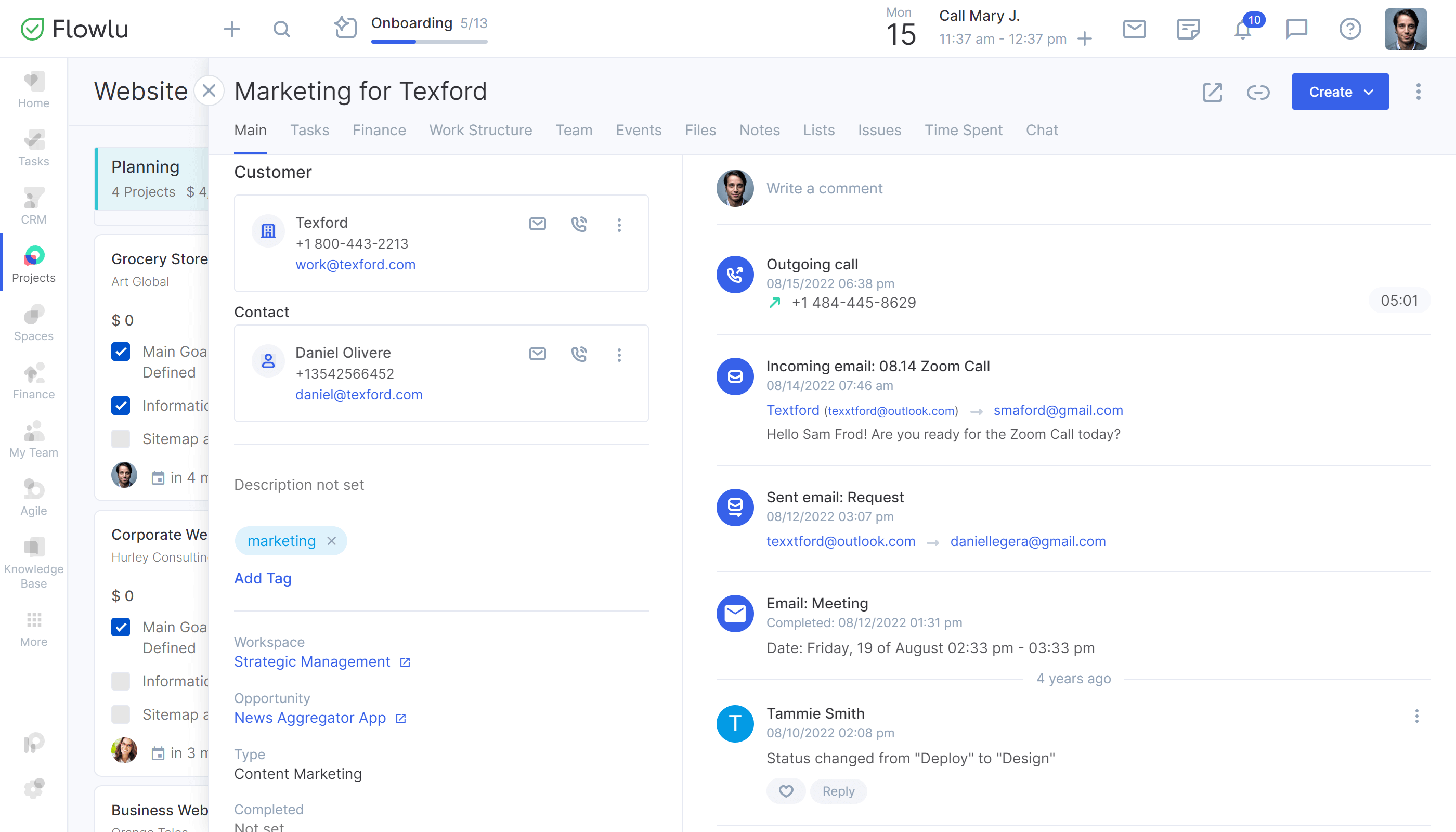 Flowlu - Keep All Emails in One Place