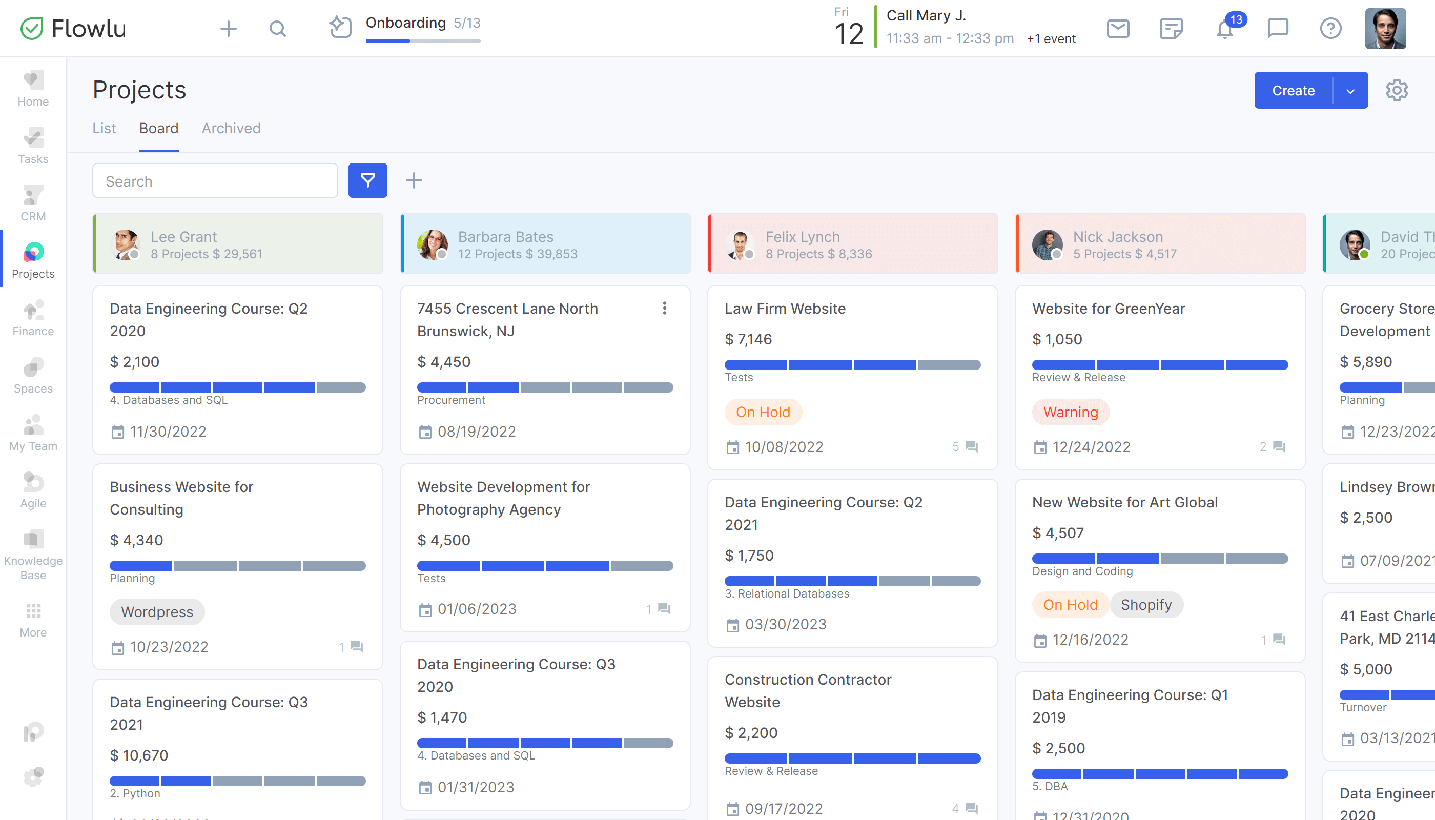 Flowlu - Track Project Workload