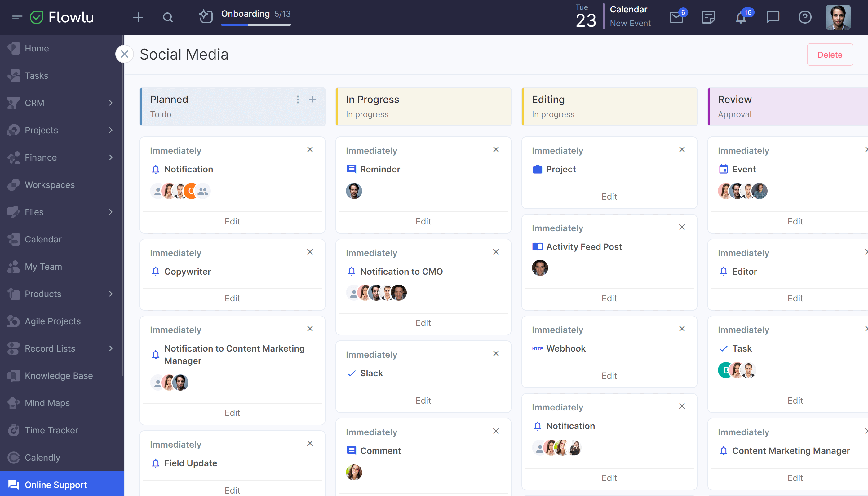 Flowlu - Automatización de tareas