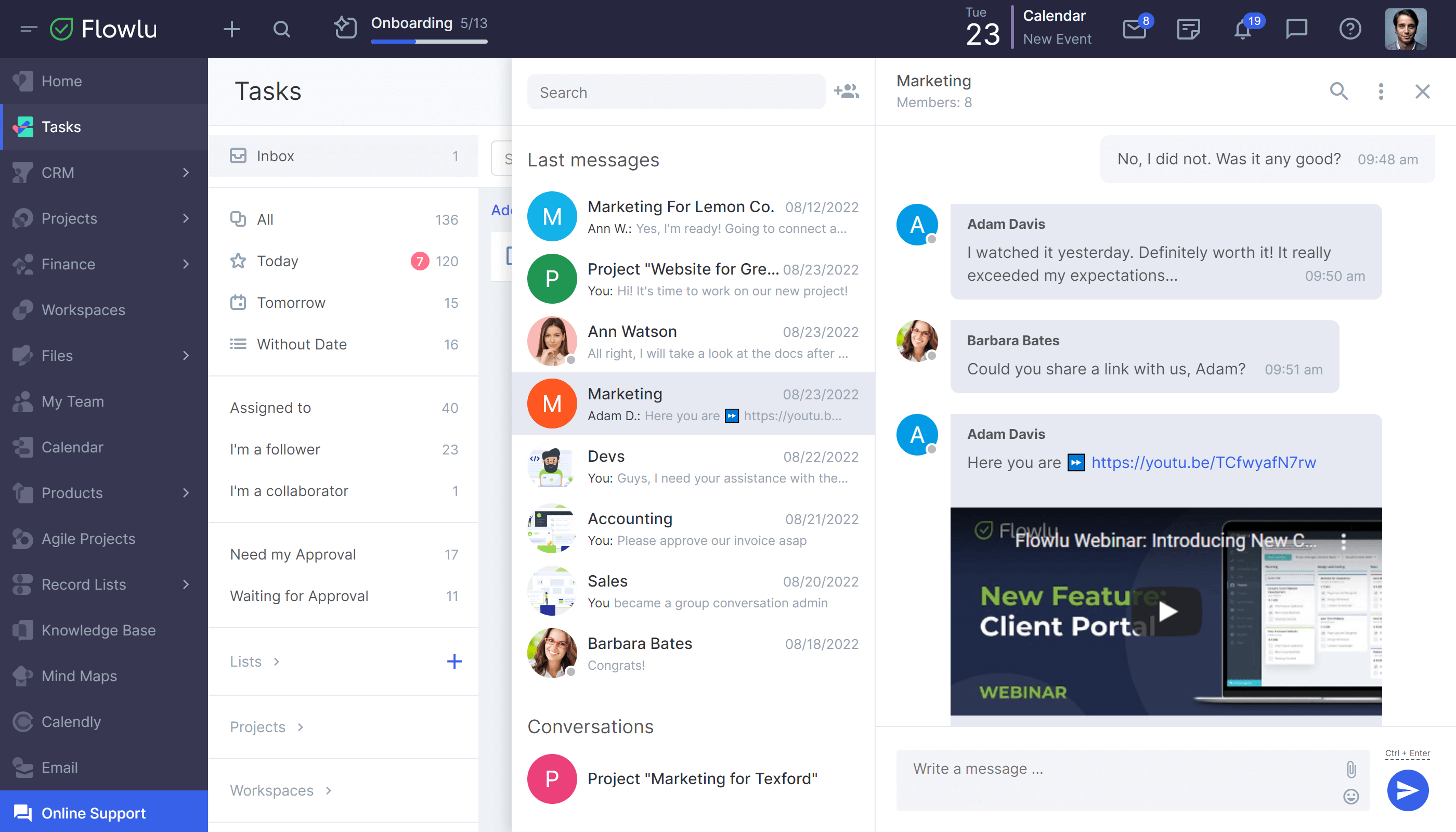 Flowlu - Team Instant Messenger