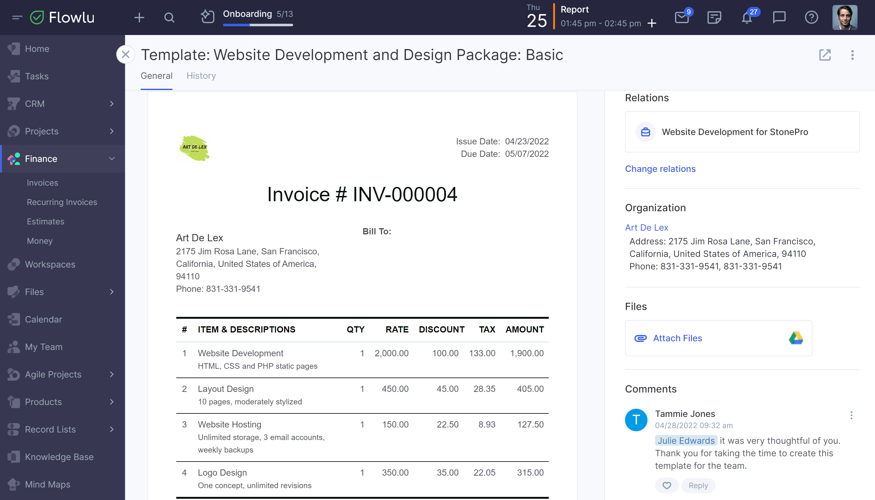 Flowlu - Create Templates