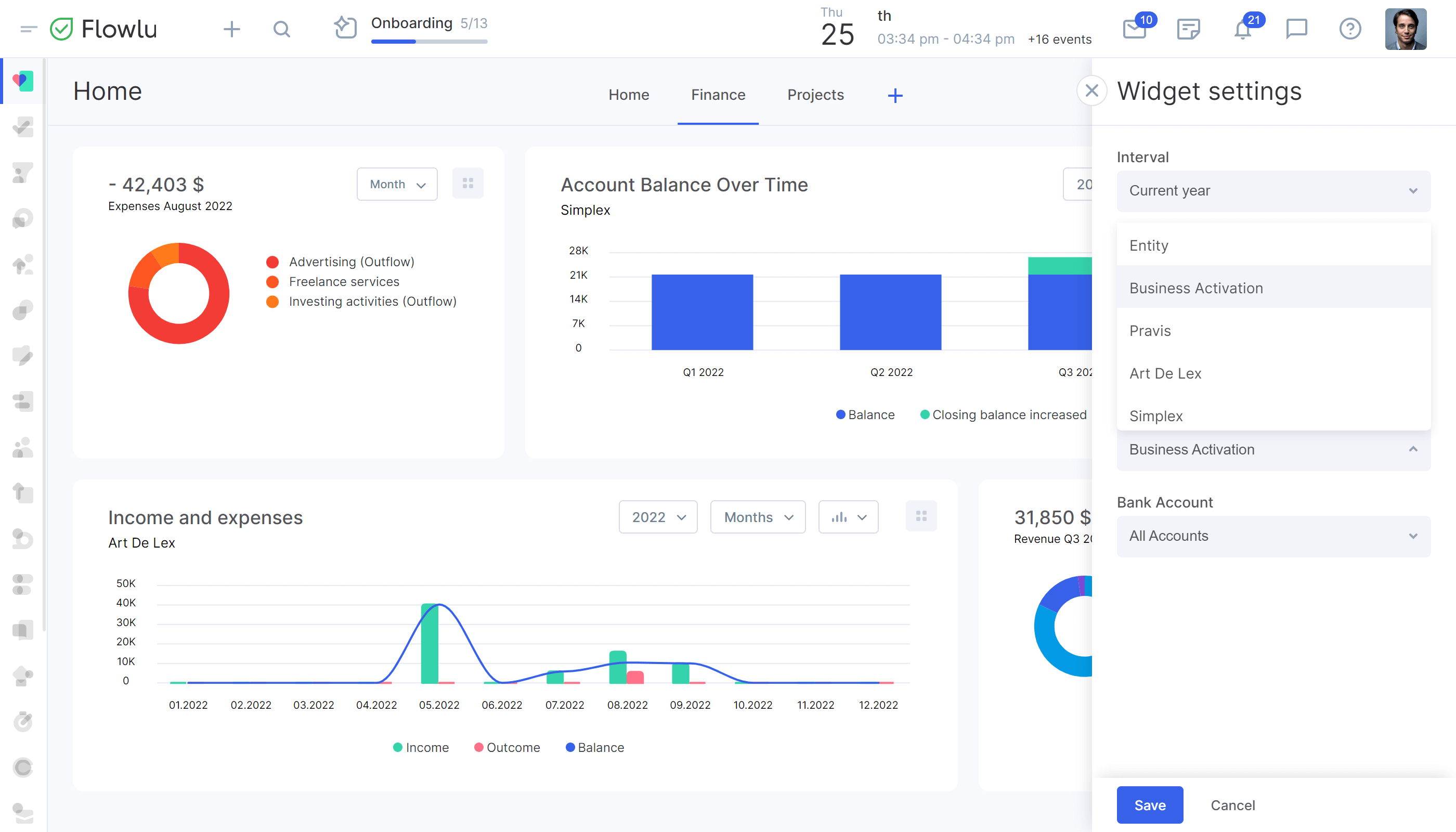 Flowlu - Administre múltiples negocios