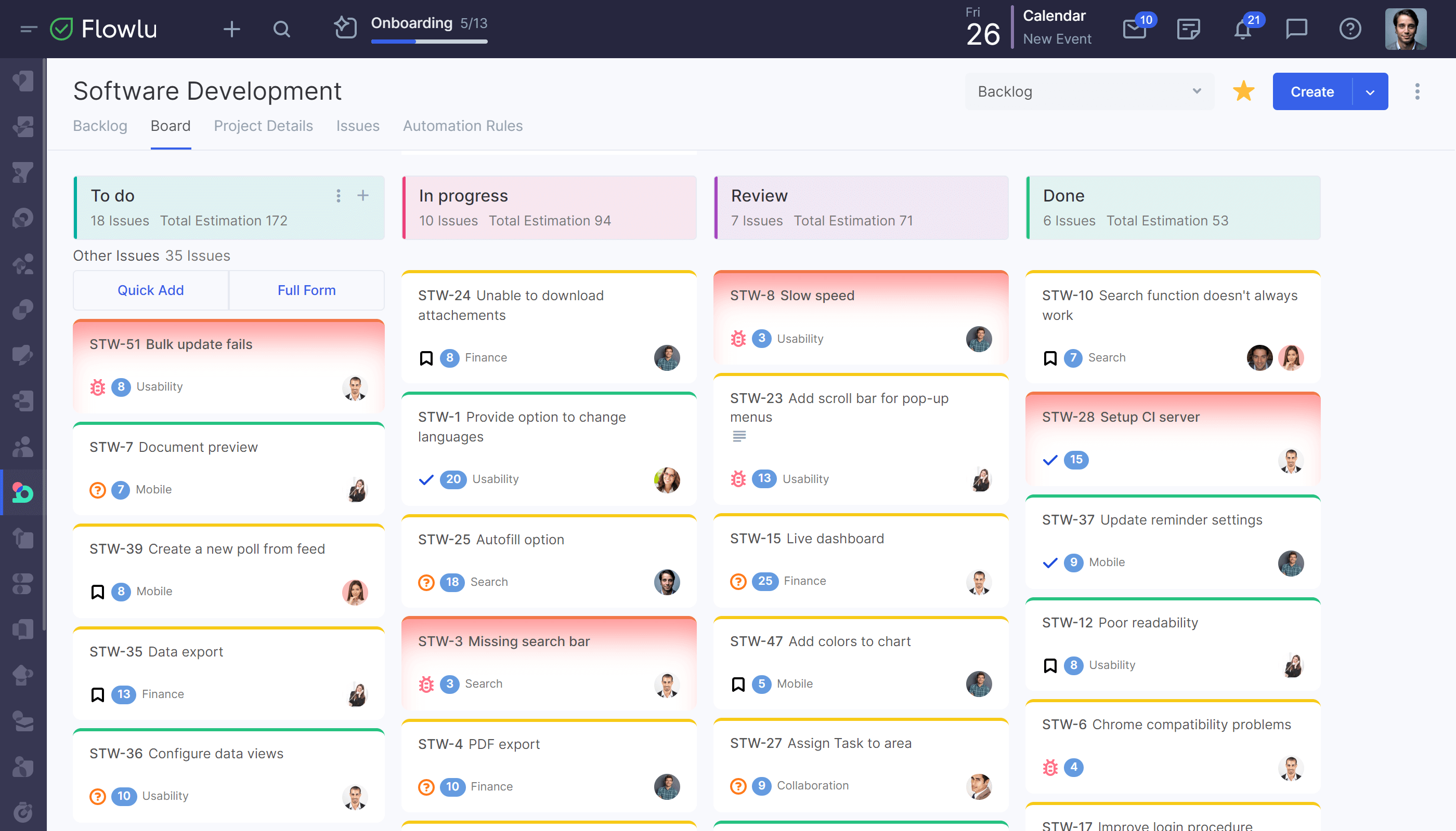 Flowlu - Kanban Board