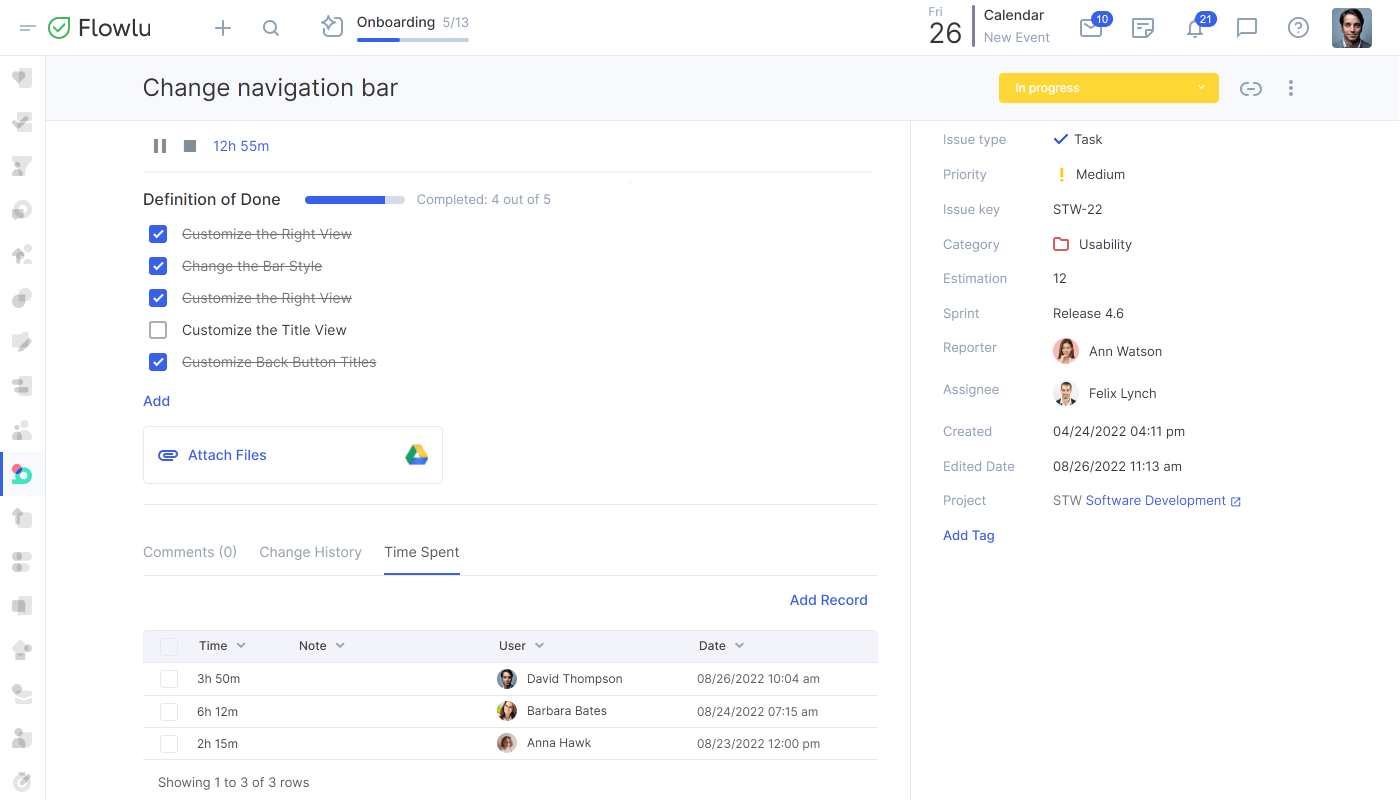 Flowlu - Time Tracking