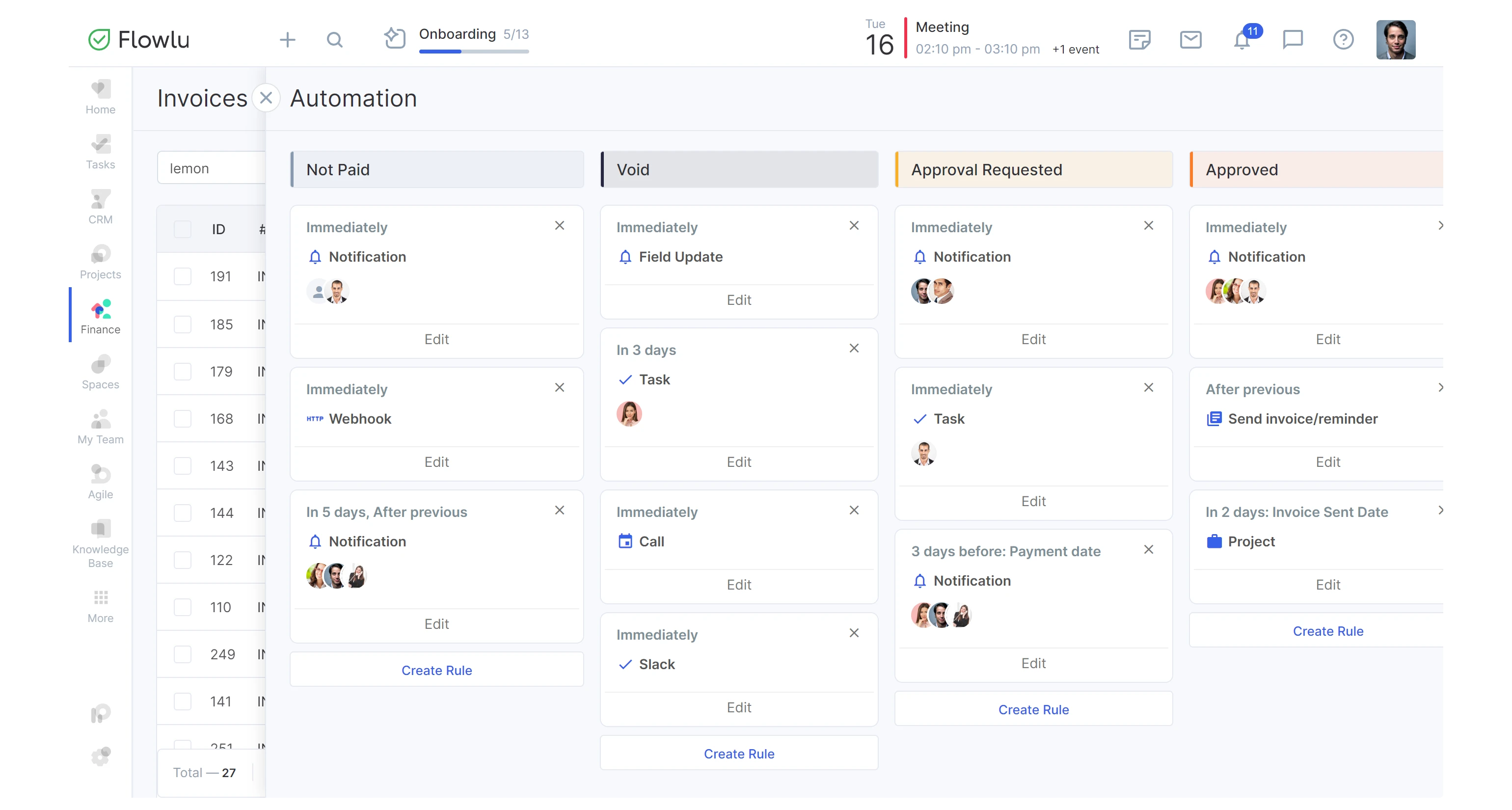 Flowlu - Processamento de facturas com a automatização da Flowlu: Reduzir erros e poupar tempo