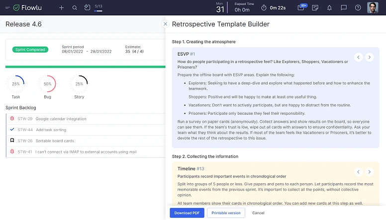 Flowlu Updates: Retrospective Builder & New Integrations