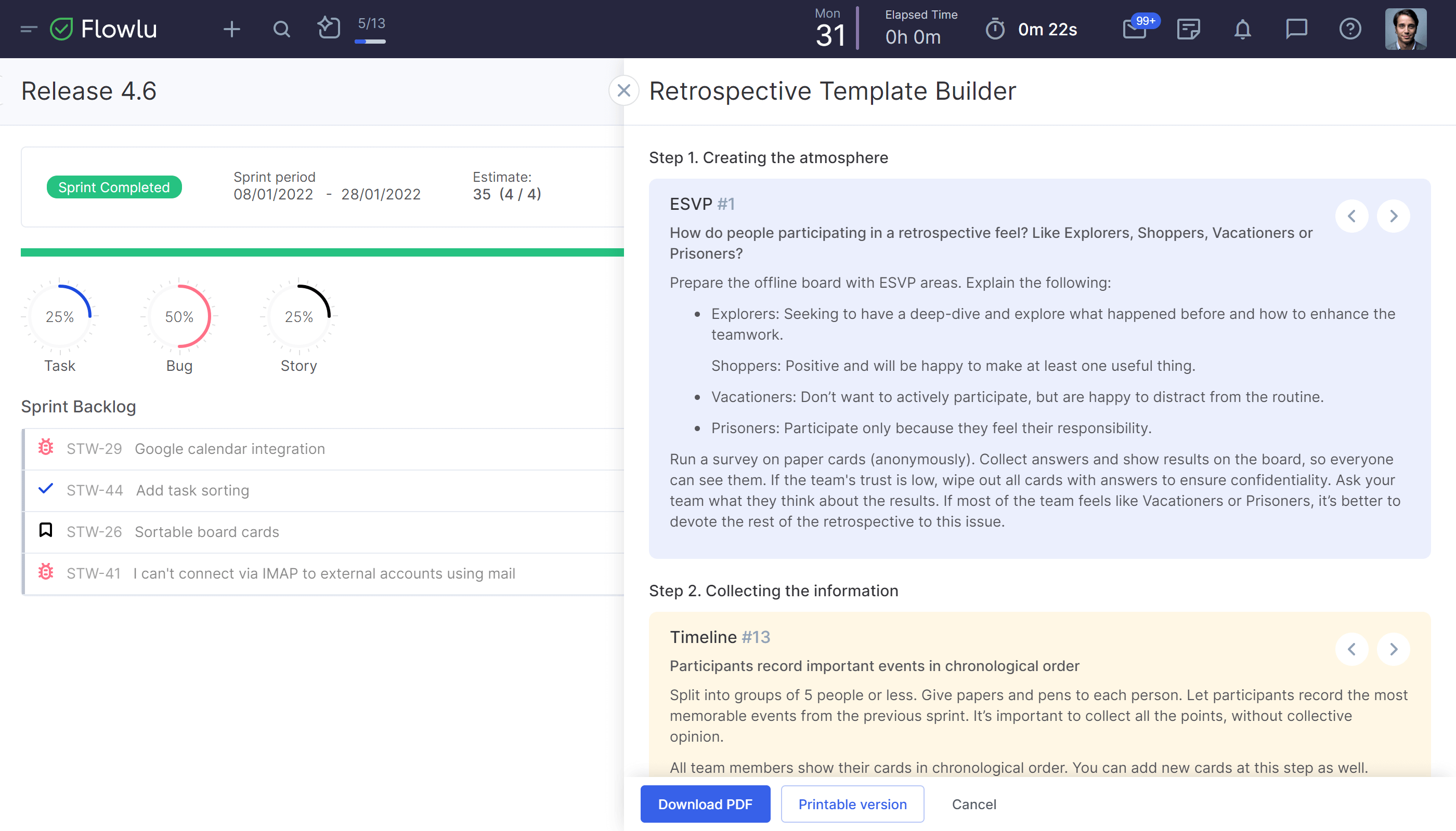 Flowlu - Flowlu Updates: Retrospective Builder & New Integrations