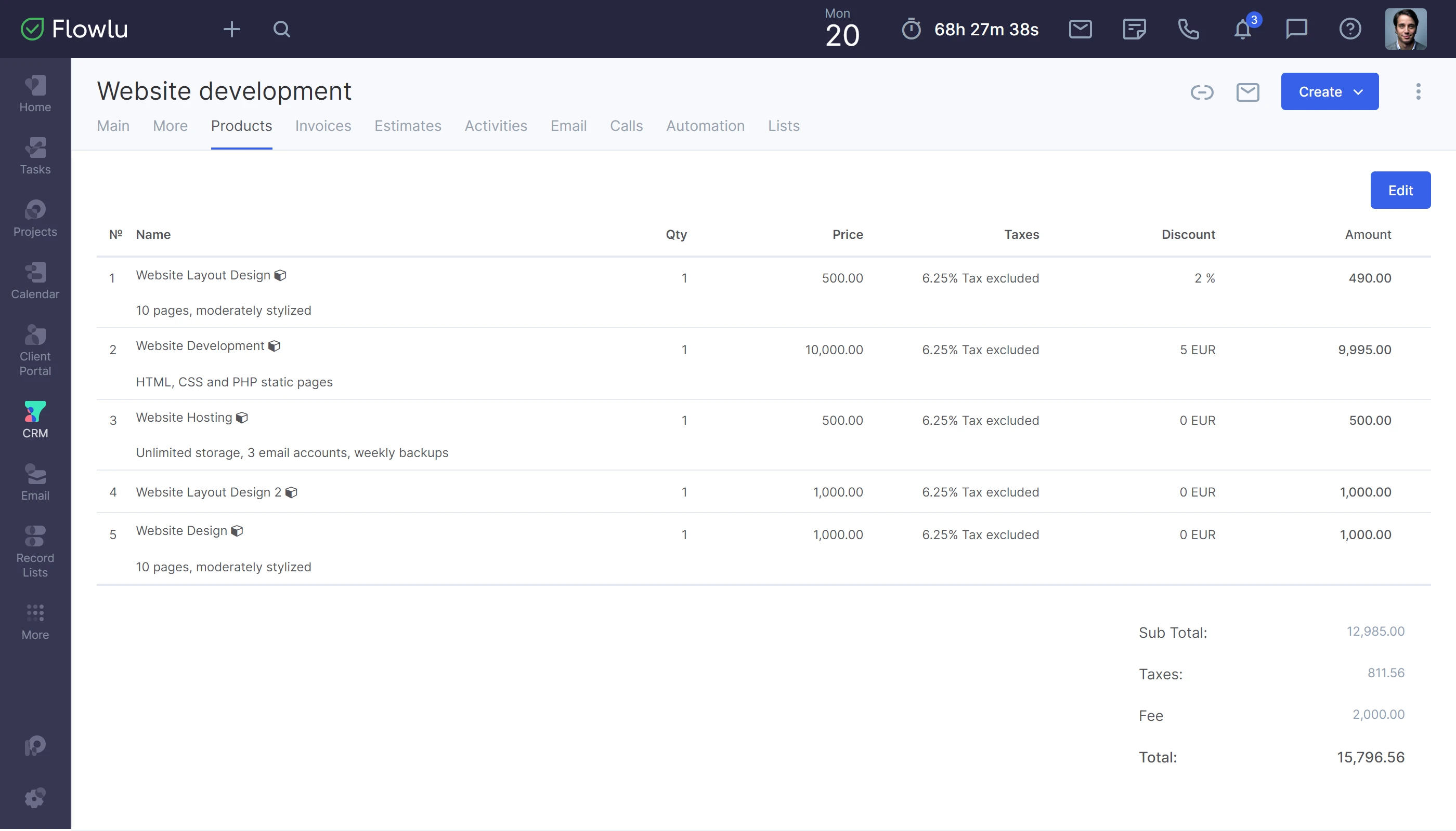 Flowlu - Actualizações de março de 2023: Produtos em oportunidades de vendas, registo do fluxo de caixa, início de sessão através de ligação e muito mais!