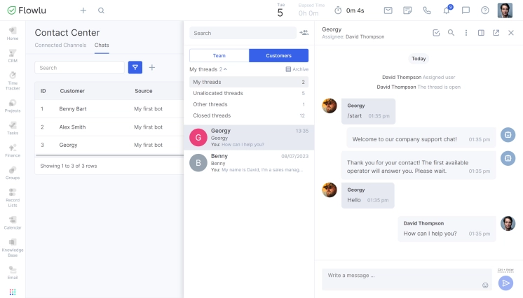 Software CRM para centros de contacto