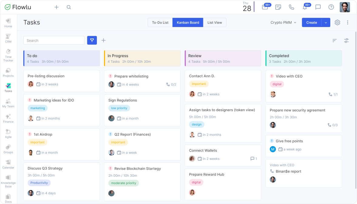 Flowlu - Mantenha o Controle dos Seus Projetos de Cripto