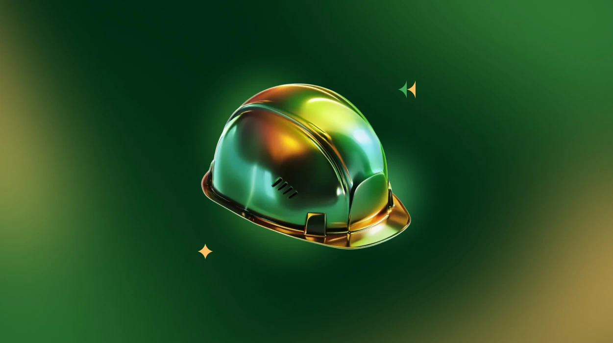 Casco de seguridad azul utilizado como equipo de protección personal para la cabeza