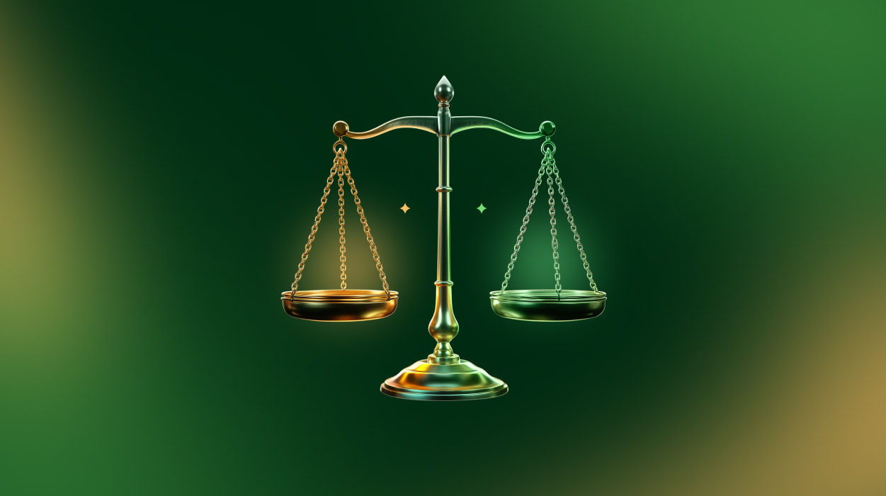 Símbolo de la balanza de la justicia que representa la ley y la equidad