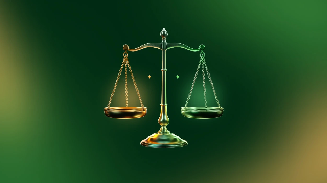 Símbolo da balança da justiça representando lei e equidade