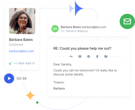 Flowlu - Integraciones de correo electrónico y telefonía