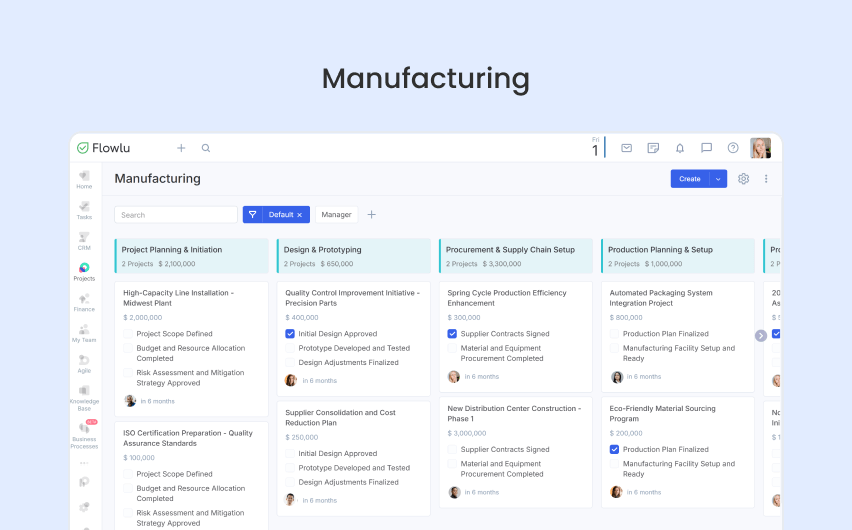 Flowlu - Manufacturing