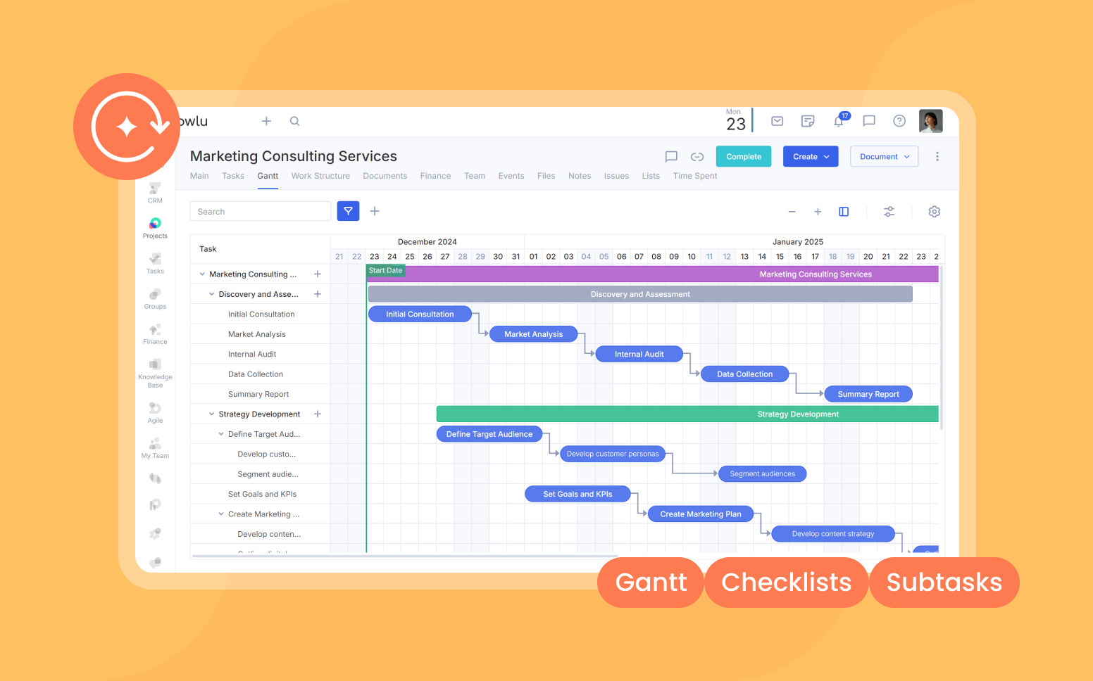 Actualizaciones de diciembre: Diagrama de Gantt, subtareas e hitos