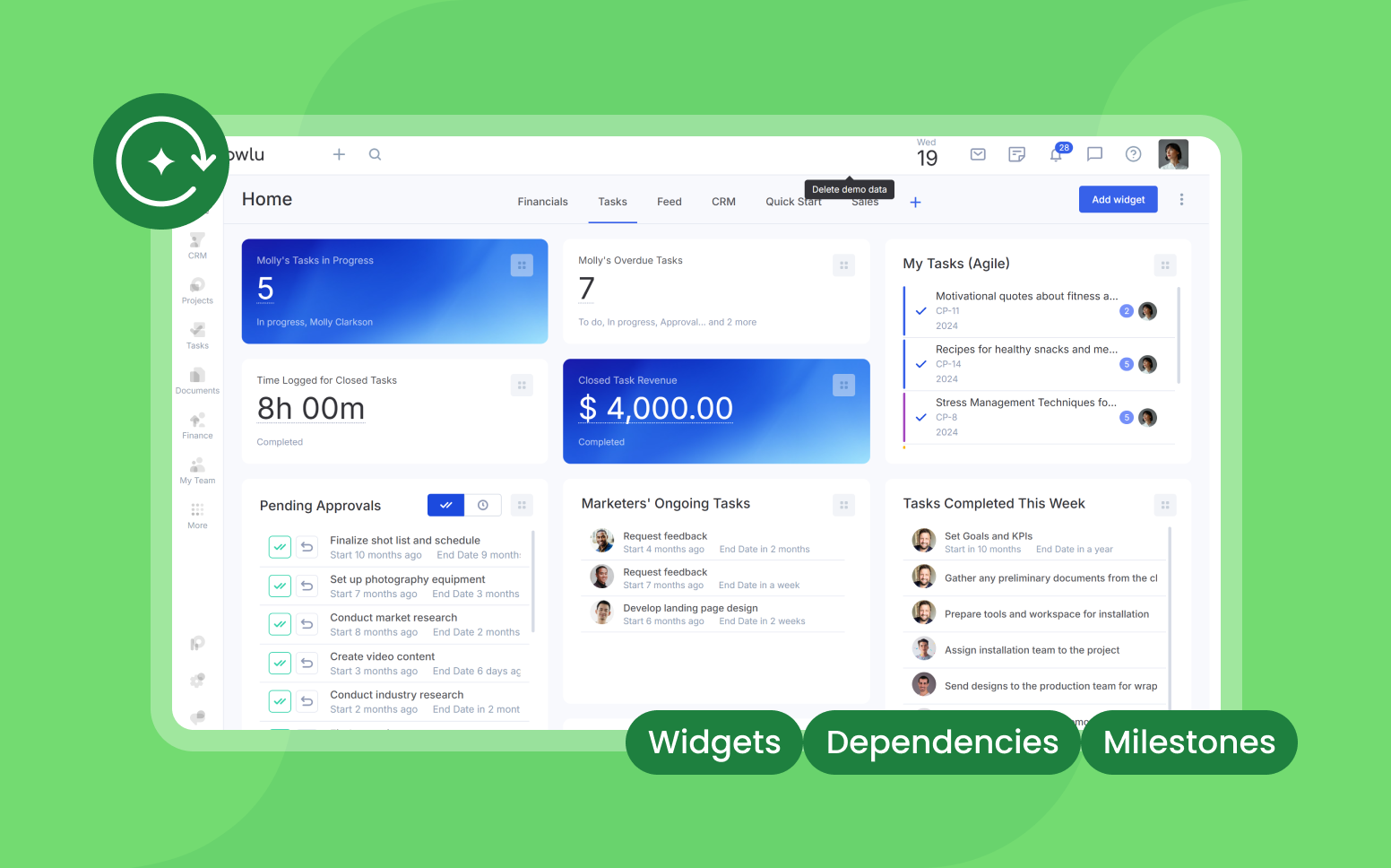 Actualizaciones de productos de Flowlu: enero y febrero