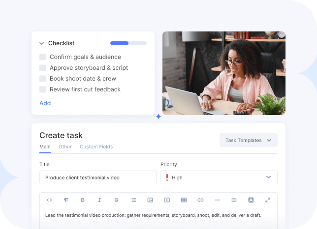 Flowlu - Padronize a criação de tarefas