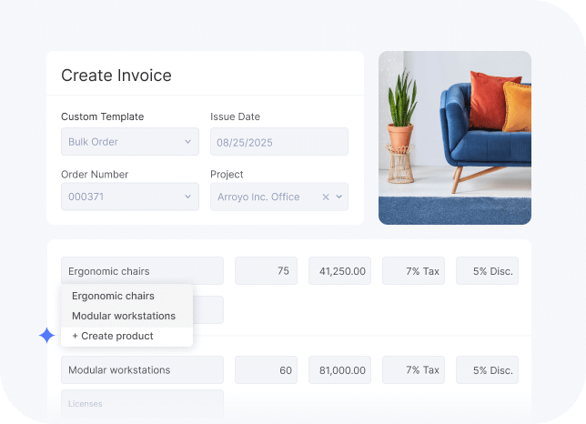 Flowlu - Adicione itens rapidamente