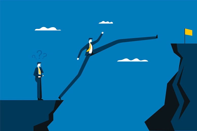 un hombre está pensando si puede lograr el objetivo