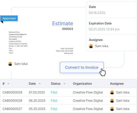 Flowlu - Faturamento, faturas e assinaturas visíveis no portal