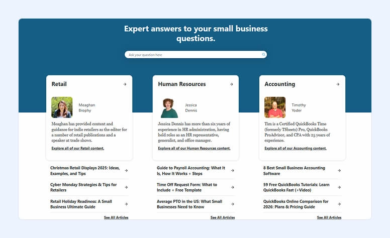 Fit Small Business home page