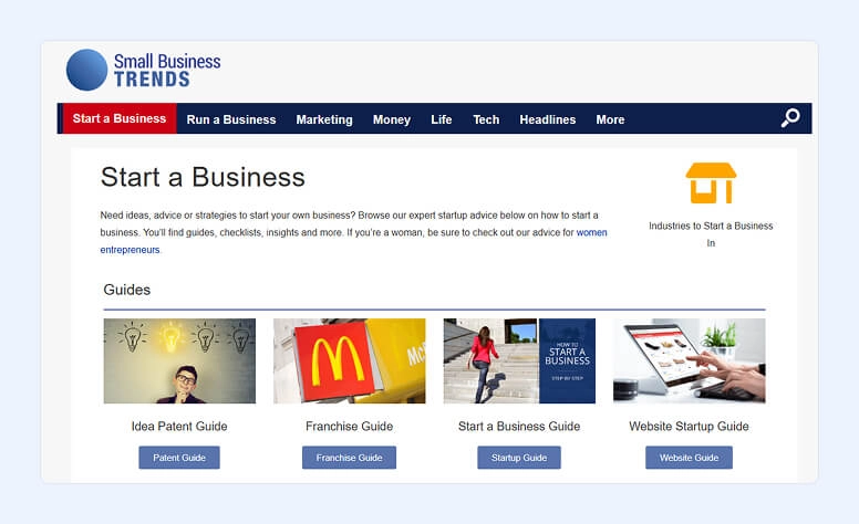Small Business Trends home page