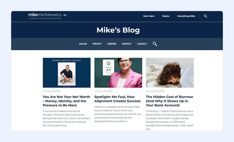 Mike Michalowicz's blog home page