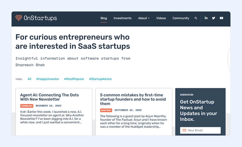 OnStartups's blog home page