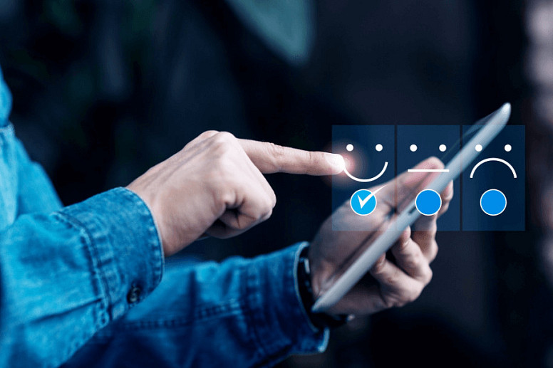 The person chooses which rating to give for the service