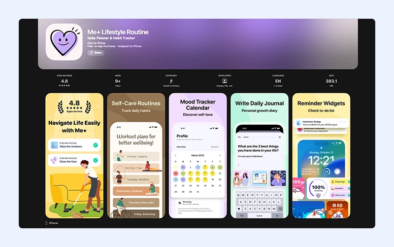 Me+Lifestyle Routine app