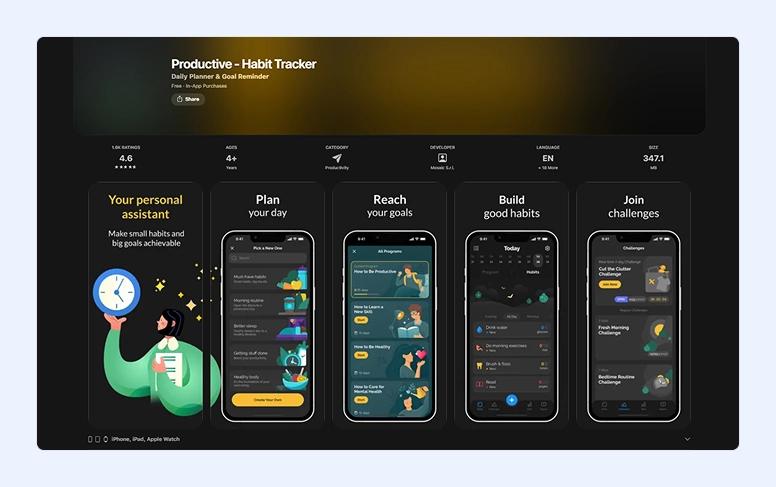 Productive — Habit & Routine Tracker app