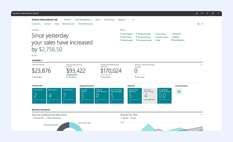 Microsoft Dynamics 365 interface