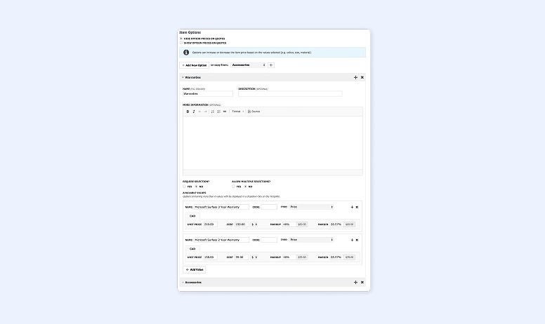 Interfaz de Creaci&oacute;n de Cotizaciones de Quoter (Adquirido por ScalePad)