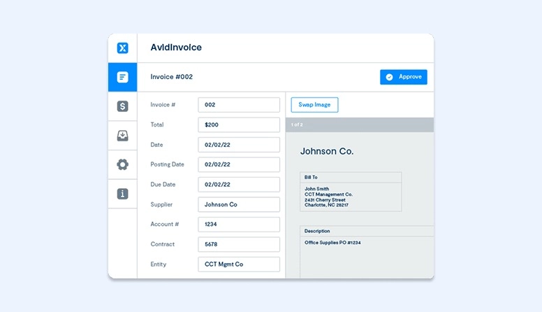 AvidXchange Approval interface