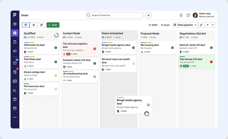 Pipedrive CRM interface
